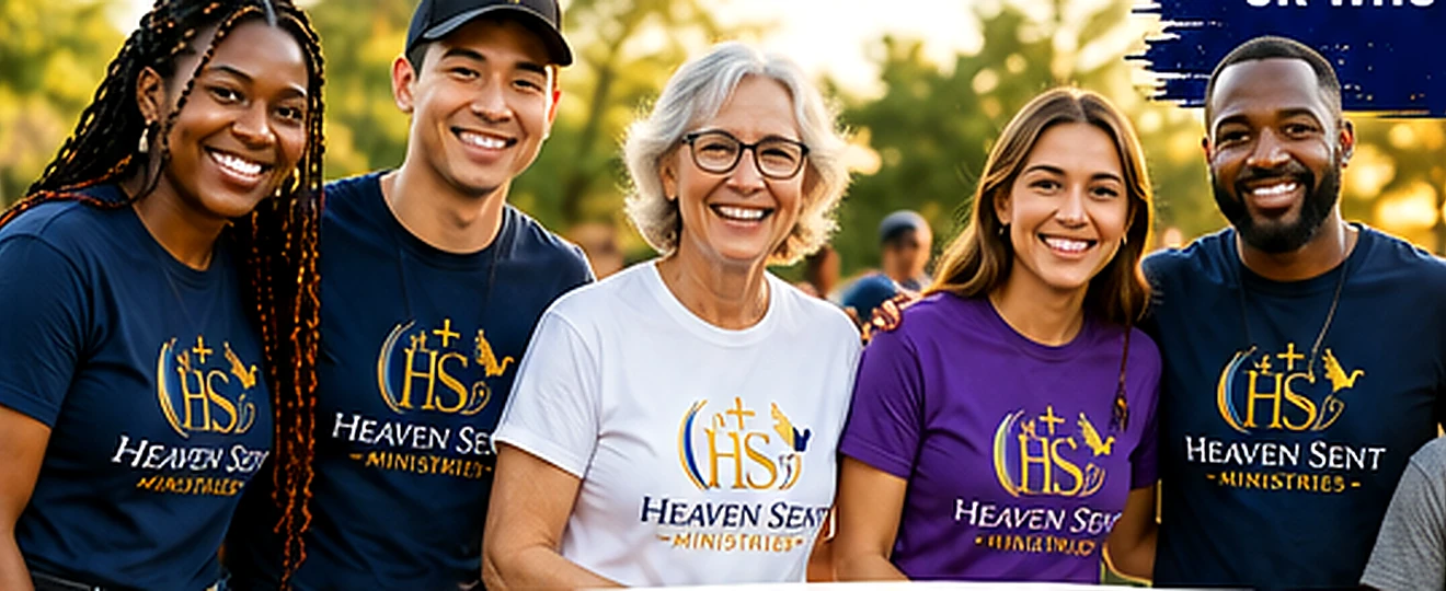 A diverse group of community volunteers